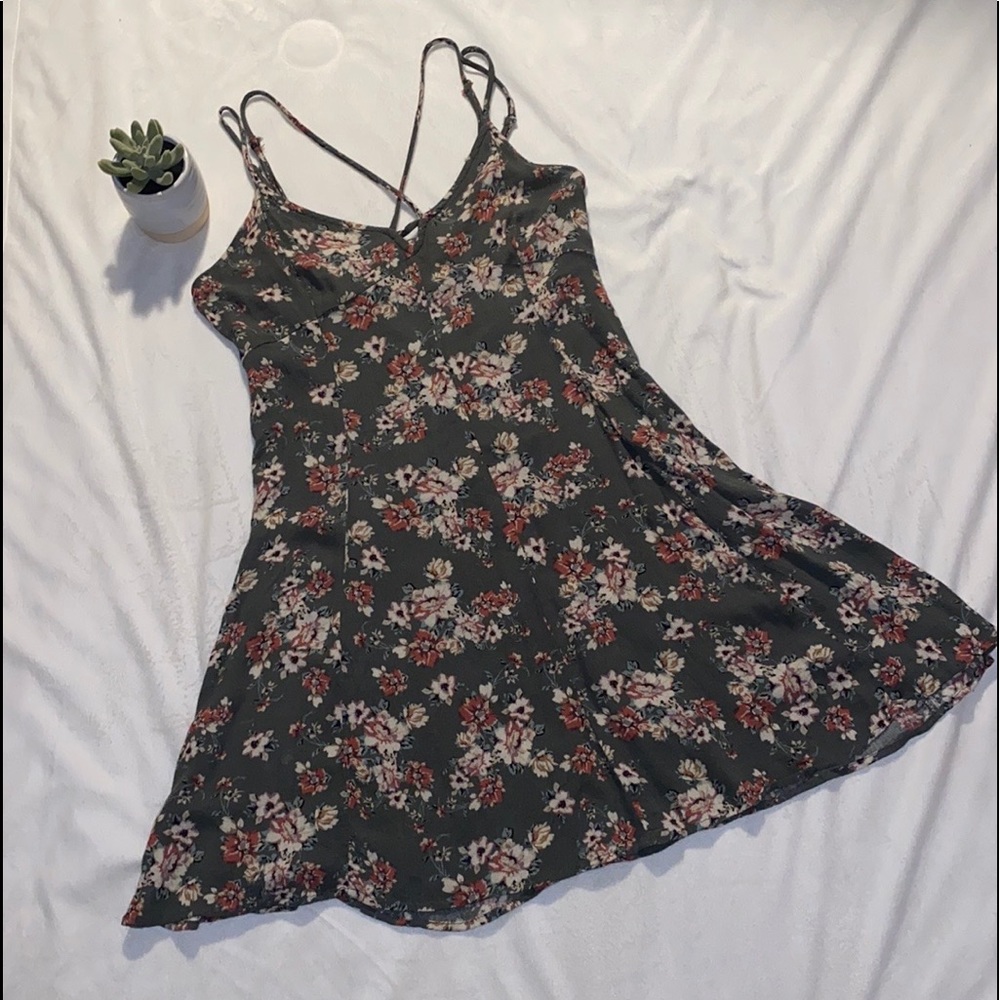 American Eagle Floral Sun Dress with Multiple Straps